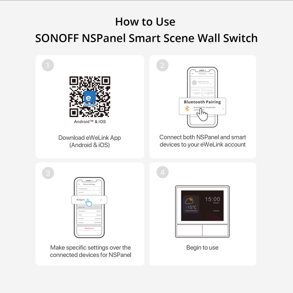 SONOFF NSPanel: Inteligentní WiFi přepínač vše-v-jednom ovládání pro chytrou domácnost s dotykovou obrazovkou, Alexa