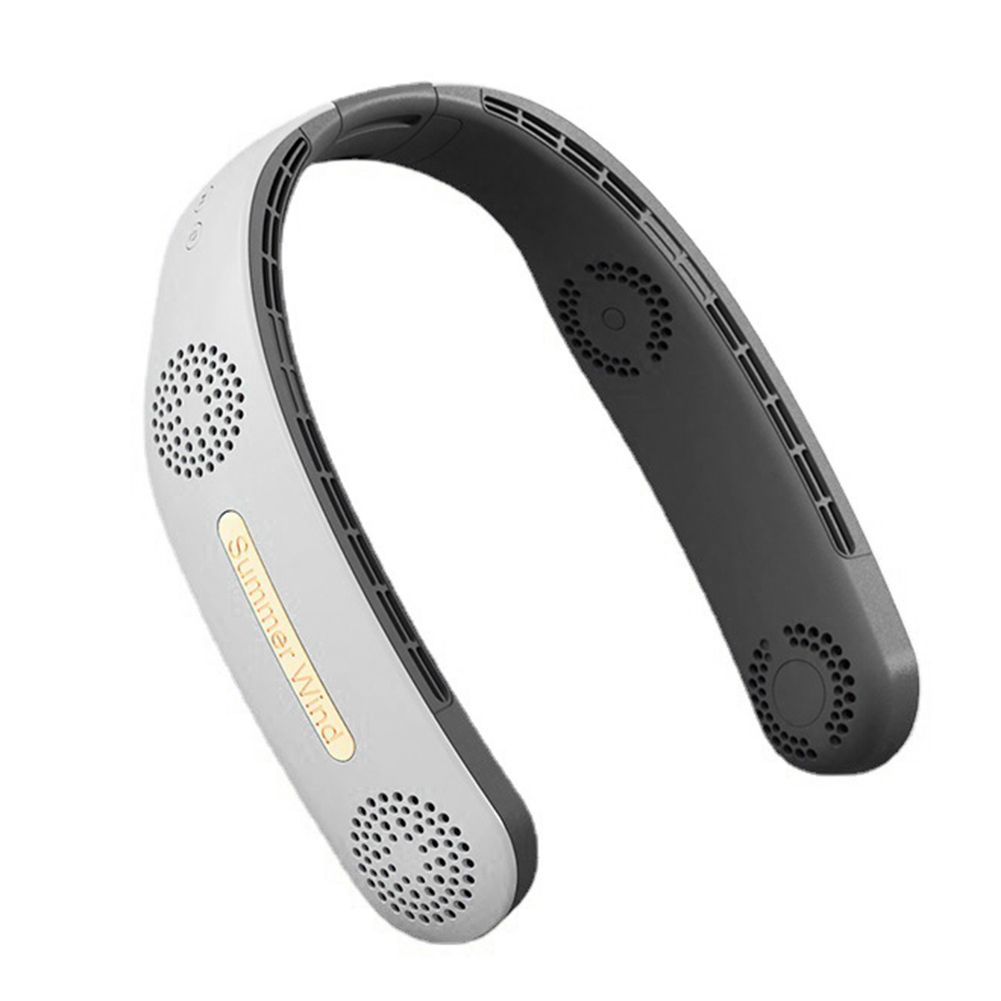 Přenosný Elektrický Bezdotykový Krční Ventilátor pro Chlazení Venkovní Sporty – Dobíjecí USB Mini Ventilador, Módní Lehký s 3 Rychlostmi pro Letní Vánek