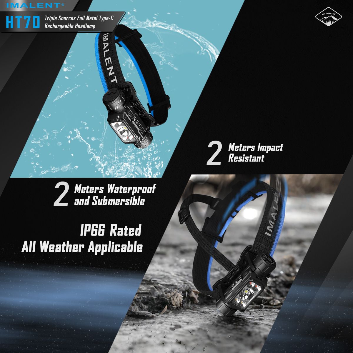 IMALENT HT70: Výkonná 3500lm XHP50.3 HI LED Čelovka pro Dobrodružství | Odolná s Trojitým Zdrojem Světla