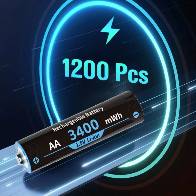 8ks Dobíjecí AA lithiové baterie s nabíječkou, 1.5V 3000mWh dlouhá výdrž Li-ion pro Xbox, fotoaparát, úložný box na baterie