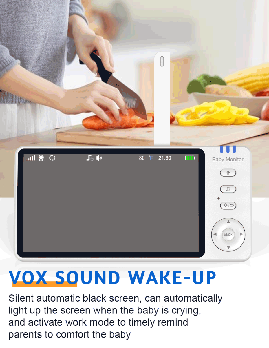 ABM501 Video Chůvička 2.4G Bezdrátová s 5.0" LCD: Noční Vidění, Dvoupásmový Zvuk Pro Klid Rodiny a Péči o Dítě