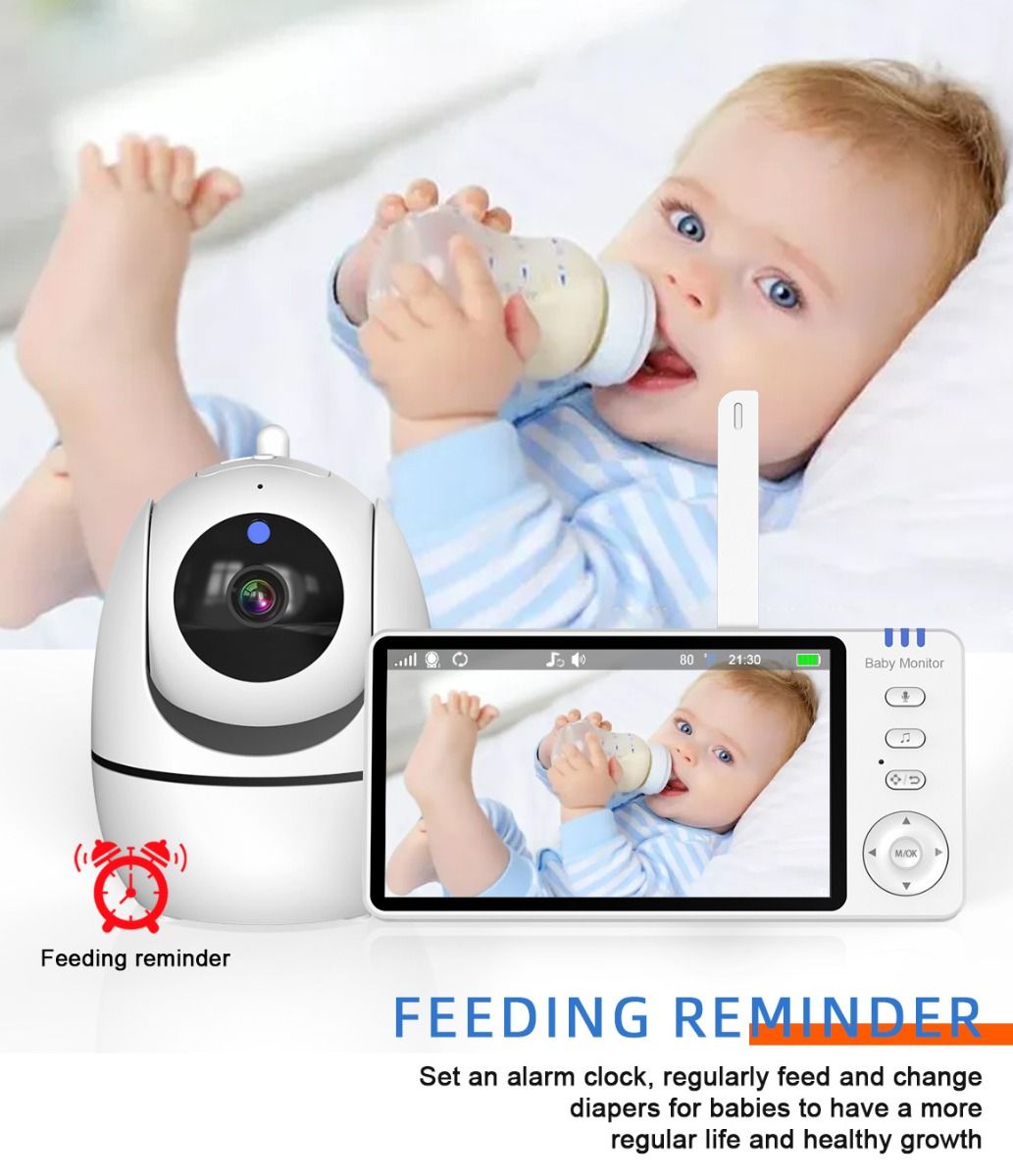 ABM501 Video Chůvička 2.4G Bezdrátová s 5.0" LCD: Noční Vidění, Dvoupásmový Zvuk Pro Klid Rodiny a Péči o Dítě