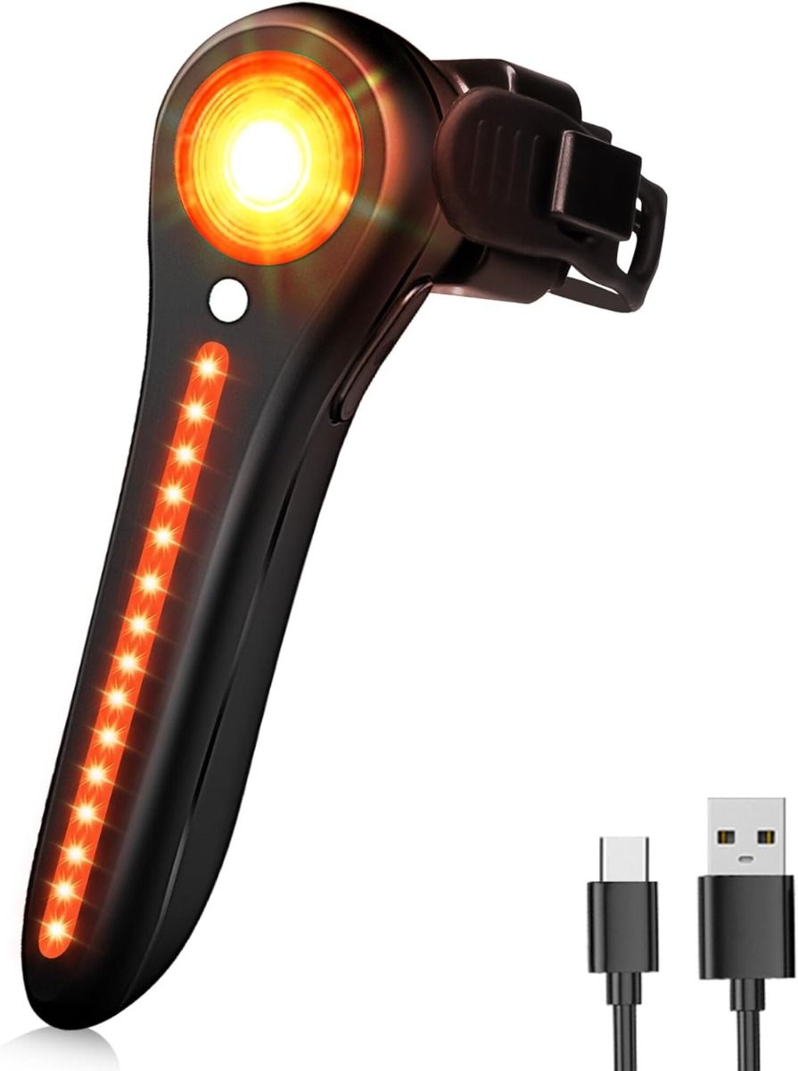 Chytré zadní světlo na kolo USB-C, super jasné pro bezpečnost a viditelnost cyklisty