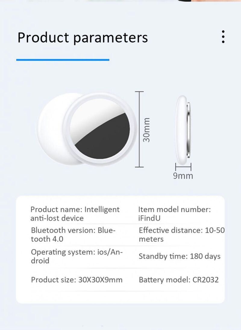 **Mini GPS Tracker Bluetooth 4.0 | Smart Locator pro děti, mazlíčky | Kompaktní Anti-Lost | iSearching**