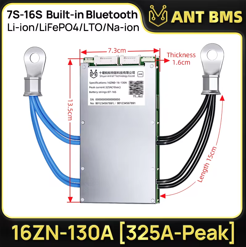 ANT Smart BMS 4S-24S Chytrá Bluetooth BMS pro LiFePO4/Li-ion E-kolo/koloběžku, 40A/30A.
