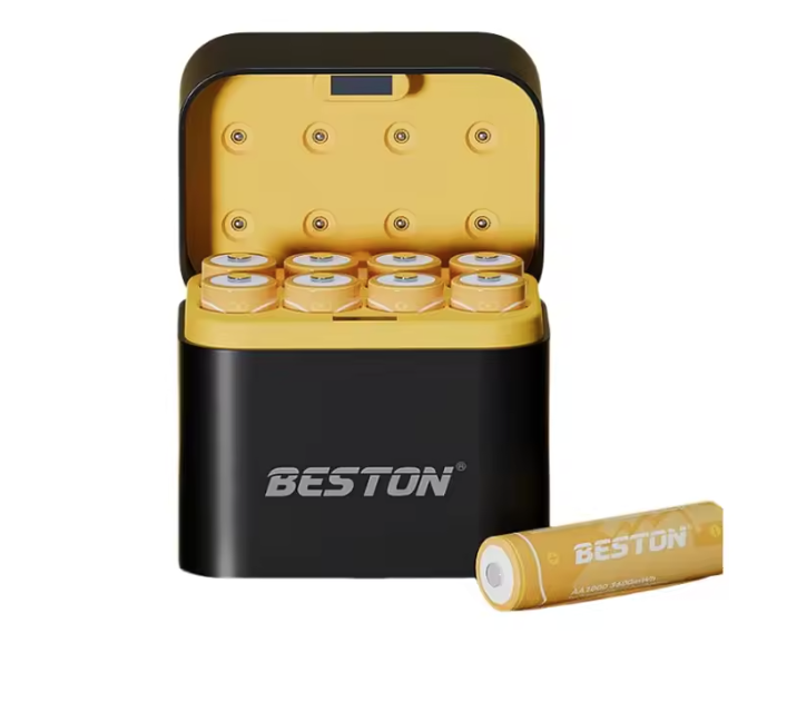 Beston Chytrá Nabíječka AA 8 Slotů | Rychlé Nabíjení 1.5V Li-ion 3600mWh Baterií | Sada