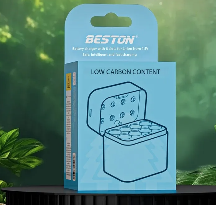 Beston Chytrá Nabíječka AA 8 Slotů | Rychlé Nabíjení 1.5V Li-ion 3600mWh Baterií | Sada