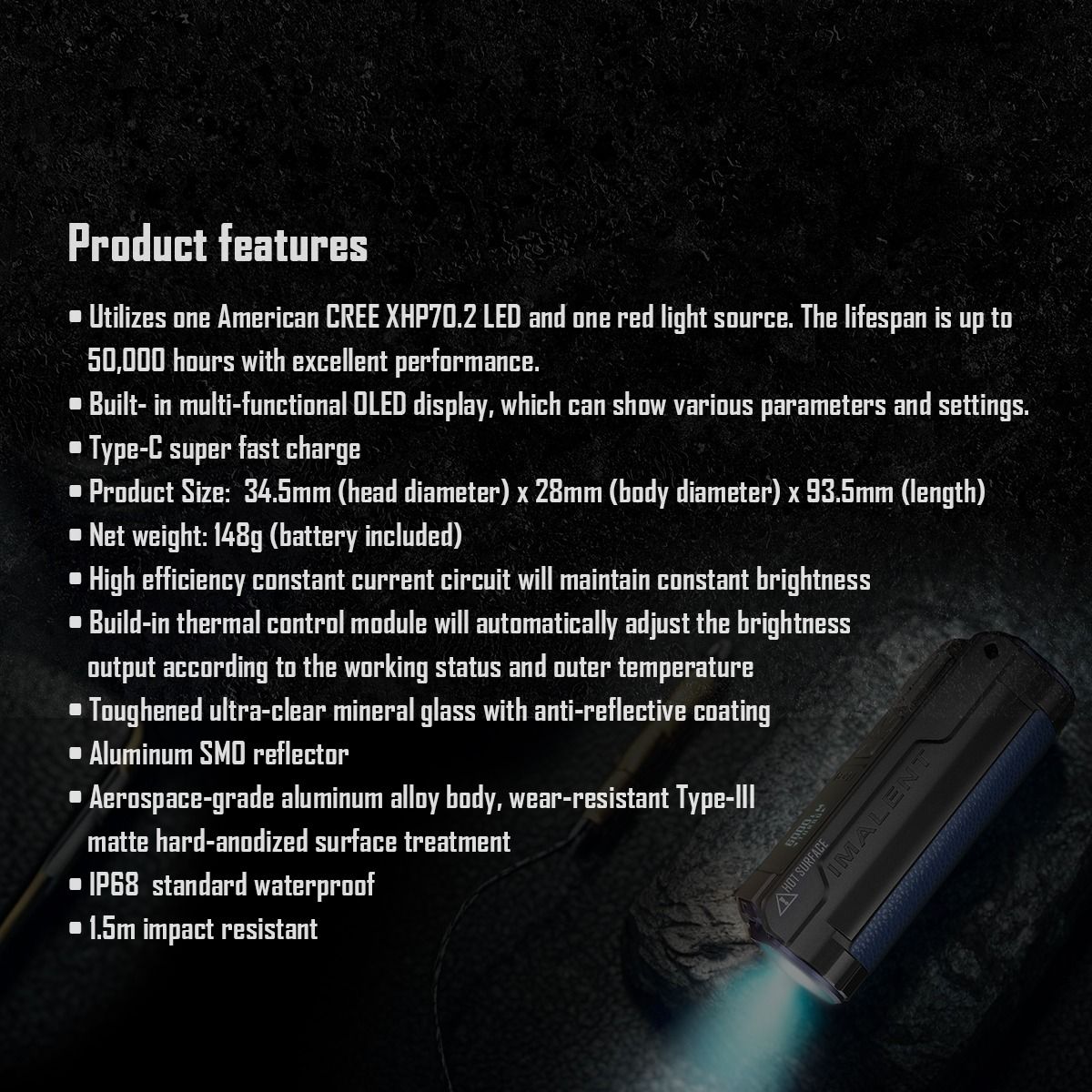 Objevte IMALENT BL70: 6000 lumenů, USB-C nabíjecí EDC LED svítilna pro každý den