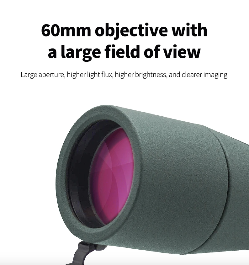 25-75x60 Zoom ED Monokulární Dalekohled Bak4 pro Kempování & Pozorování Ptáků - Výkonný Dalekohled