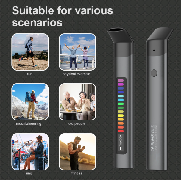 Chytrý přenosný dechový trenažér pro sportovce: Lepší dýchání, výkon a regenerace.