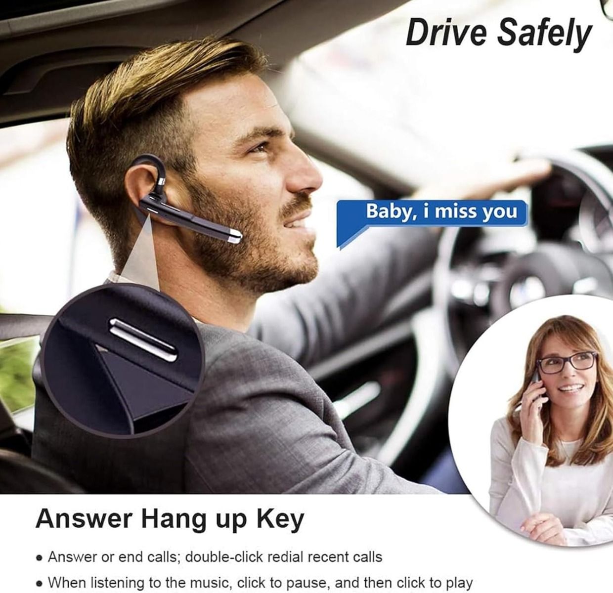 Bezdrátová sluchátka 5.3 s mikrofonem, potlačení hluku, pro sport i byznys – Handsfree náhlavní souprava