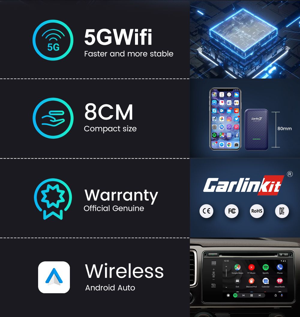CarlinKit 4.0 Bezdrátový CarPlay Box & Android Auto Adaptér pro Audi, VW, Kia – Plug and Play Upgrade!