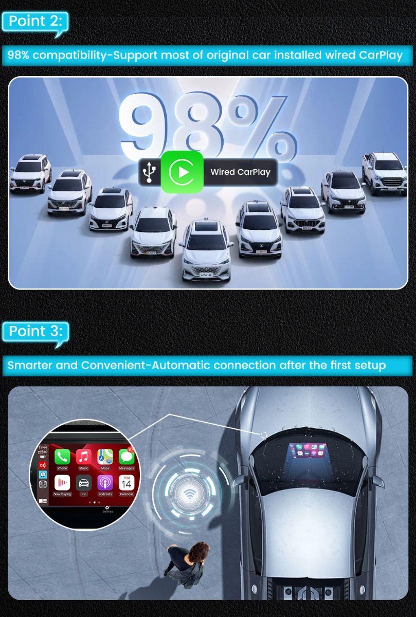CarlinKit 4.0 Bezdrátový CarPlay Box & Android Auto Adaptér pro Audi, VW, Kia – Plug and Play Upgrade!