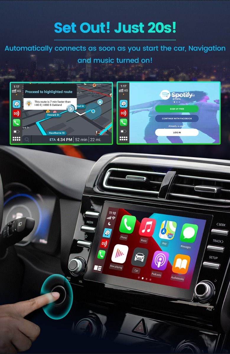 CarlinKit 4.0 Bezdrátový CarPlay Box & Android Auto Adaptér pro Audi, VW, Kia – Plug and Play Upgrade!