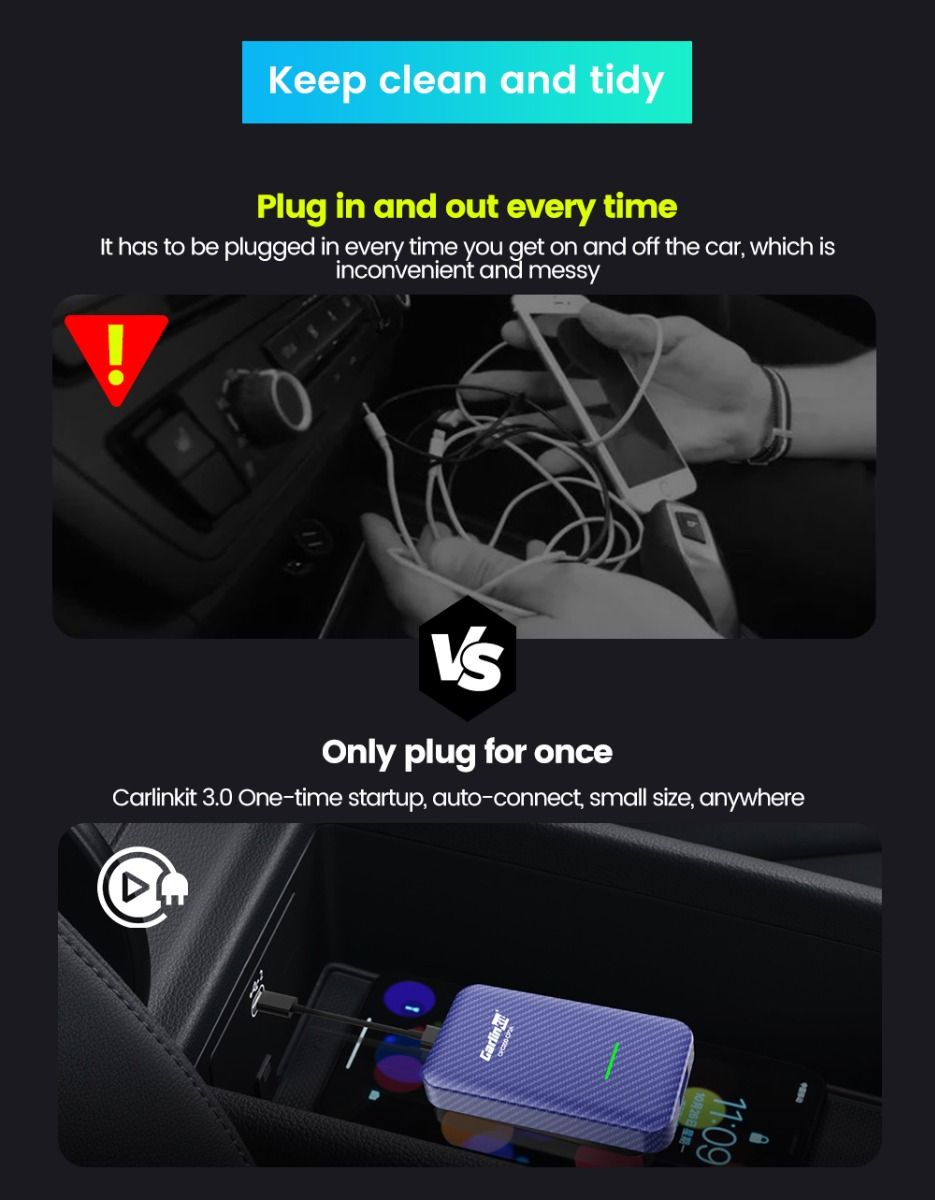 CarlinKit 4.0 Bezdrátový CarPlay Box & Android Auto Adaptér pro Audi, VW, Kia – Plug and Play Upgrade!