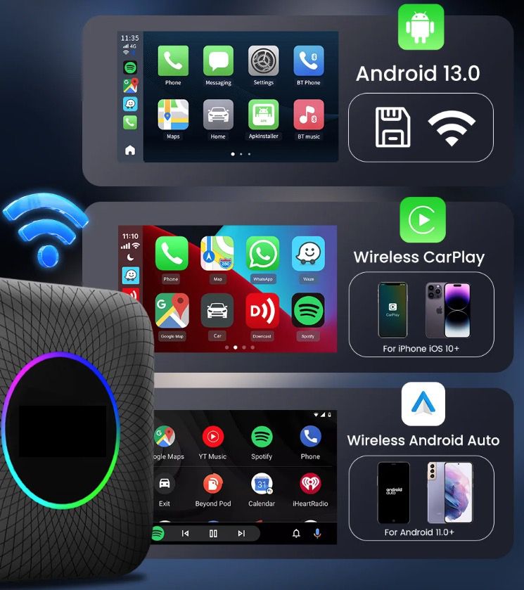CarlinKit Chytrá TV krabička pro auta | CarPlay Ai Box Android 13 | Auto zábava s YouTube & Netflix