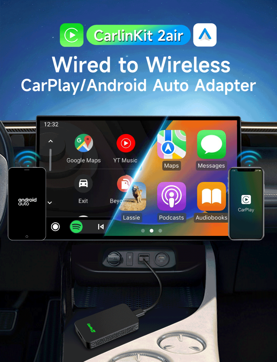 CarlinKit 2air 5.0 Bezdrátový adaptér CarPlay Android Auto Bezproblémová integrace Kompatibilita napříč platformami