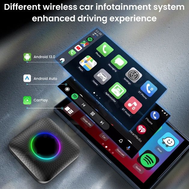 CarlinKit Chytrá TV krabička pro auta | CarPlay Ai Box Android 13 | Auto zábava s YouTube & Netflix