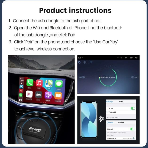 CarlinKit USB CarPlay Dongle & Bezdrátové Android Auto AI Box | Snadná Instalace & Handsfree Volání