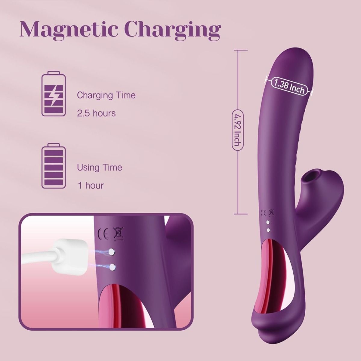 Sucking Vibrator for Clitoral G Spot Stimulation, Adult Sex Toys for Women Couple, Vibrating Finger Massager with 3 Suction and 10 Vibration & Come-Hither Modes