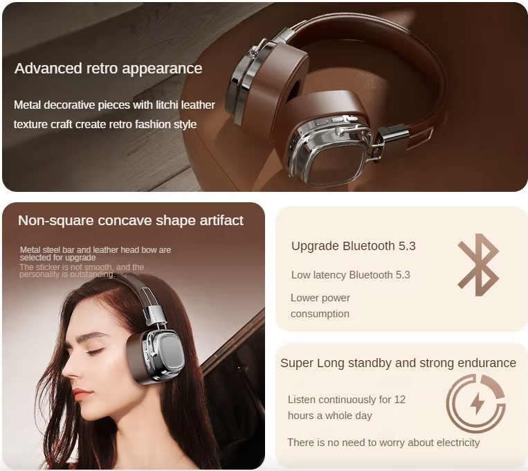 Major III náhlavní bezdrátová Bluetooth sluchátka s duálním mikrofonem ENC pro křišťálově čisté hovory