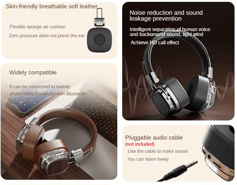 Major III náhlavní bezdrátová Bluetooth sluchátka s duálním mikrofonem ENC pro křišťálově čisté hovory