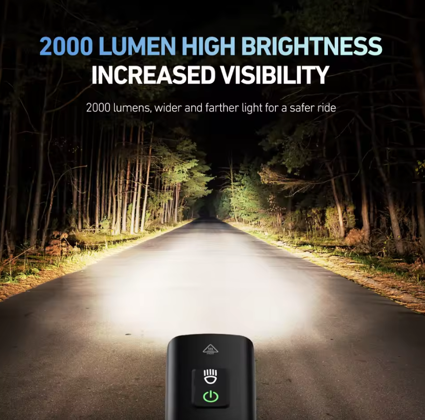 CYCLAMI BR2000/BR1200 světlo na kolo, 2000/1200 lumenů, USB-C. Odolné pro MTB/silnici. Buďte v bezpečí!