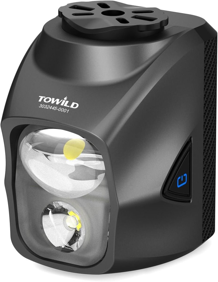 TOWILD DL1700: 1900 lumenů USB dobíjecí světlo na kolo, voděodolné pro noční jízdu.