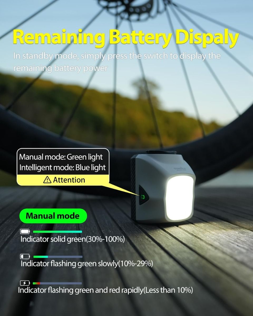 TOWILD DL1700: 1900 lumenů USB dobíjecí světlo na kolo, voděodolné pro noční jízdu.