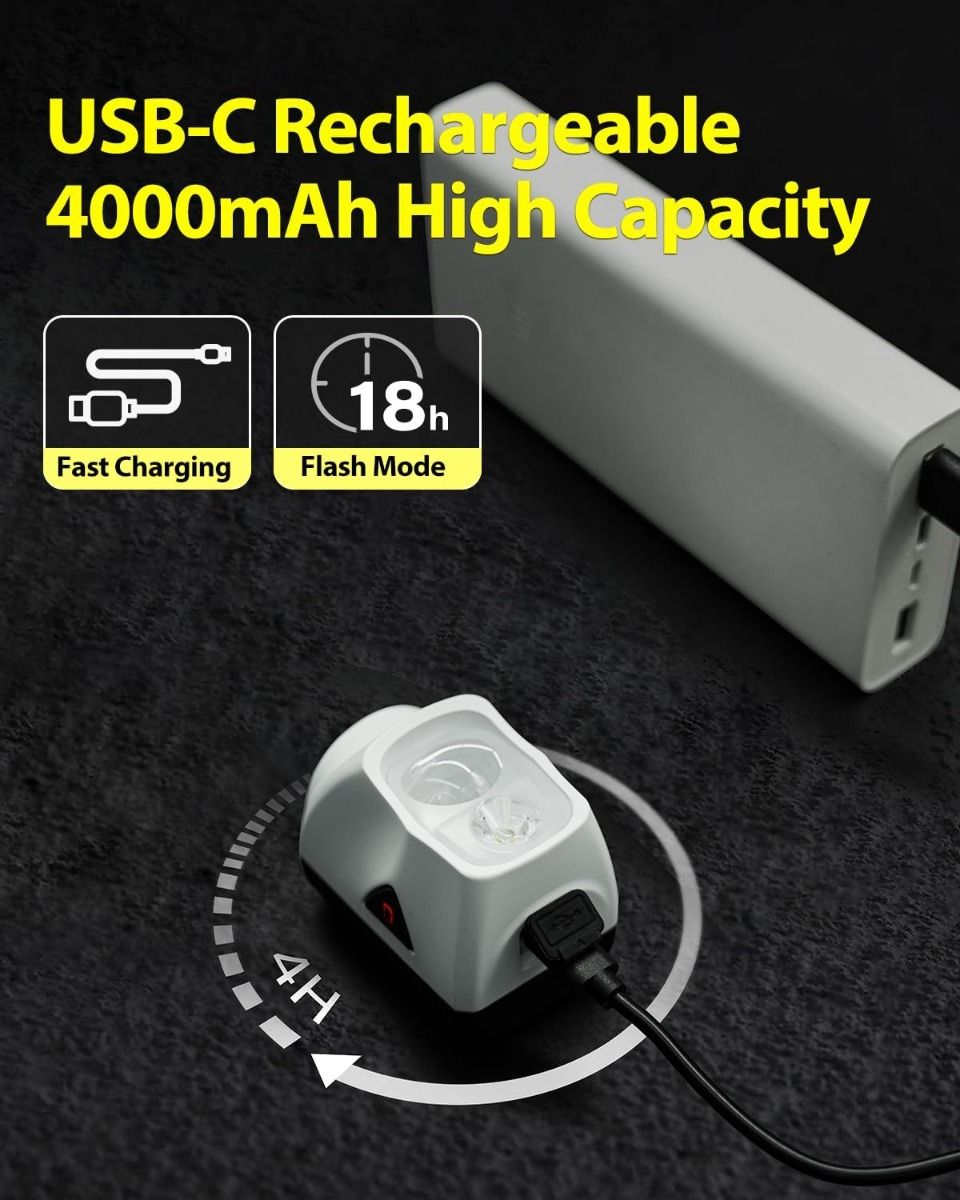 TOWILD DL1700: 1900 lumenů USB dobíjecí světlo na kolo, voděodolné pro noční jízdu.