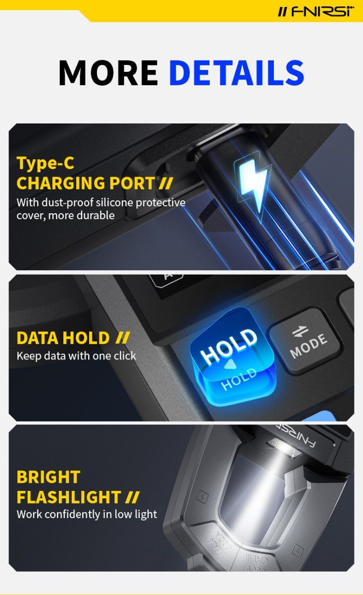 FNIRSI DMC-100: Inteligentní, Plně Automatický Klešťový Multimetr pro Elektrikáře a Kutily