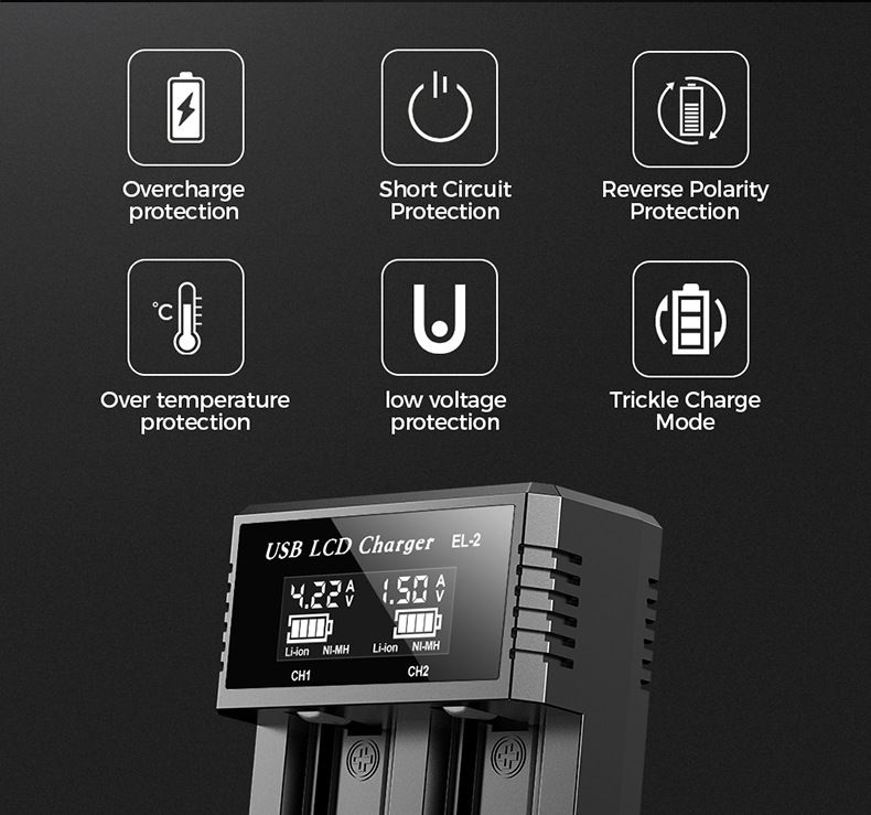 Inteligentní USB LCD Nabíječka pro 18650 3.7V, AA AAA Baterie | Bezpečné & Efektivní Dobíjení