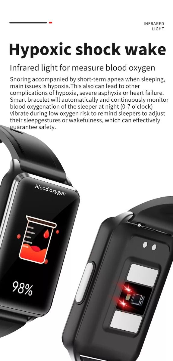 EP02 Chytré hodinky na měření krevního cukru a glukózy, ECG HRV, srdeční tep, teplota, 1,57" HD, voděodolný chytrý náramek, fitness tracker