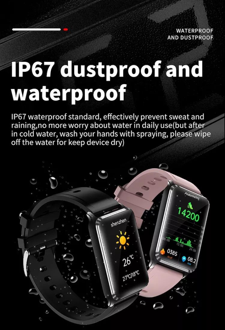 EP02 Chytré hodinky na měření krevního cukru a glukózy, ECG HRV, srdeční tep, teplota, 1,57" HD, voděodolný chytrý náramek, fitness tracker