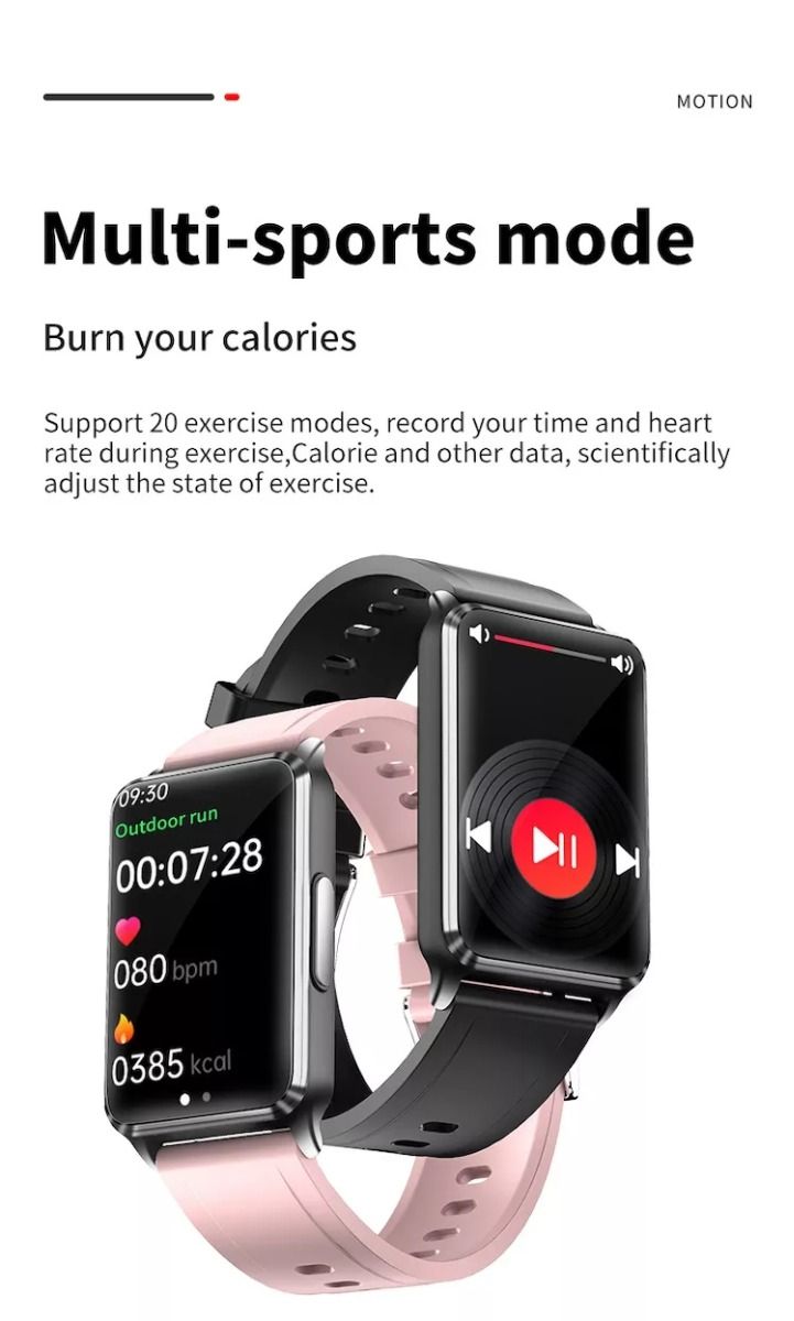 EP02 Chytré hodinky na měření krevního cukru a glukózy, ECG HRV, srdeční tep, teplota, 1,57" HD, voděodolný chytrý náramek, fitness tracker