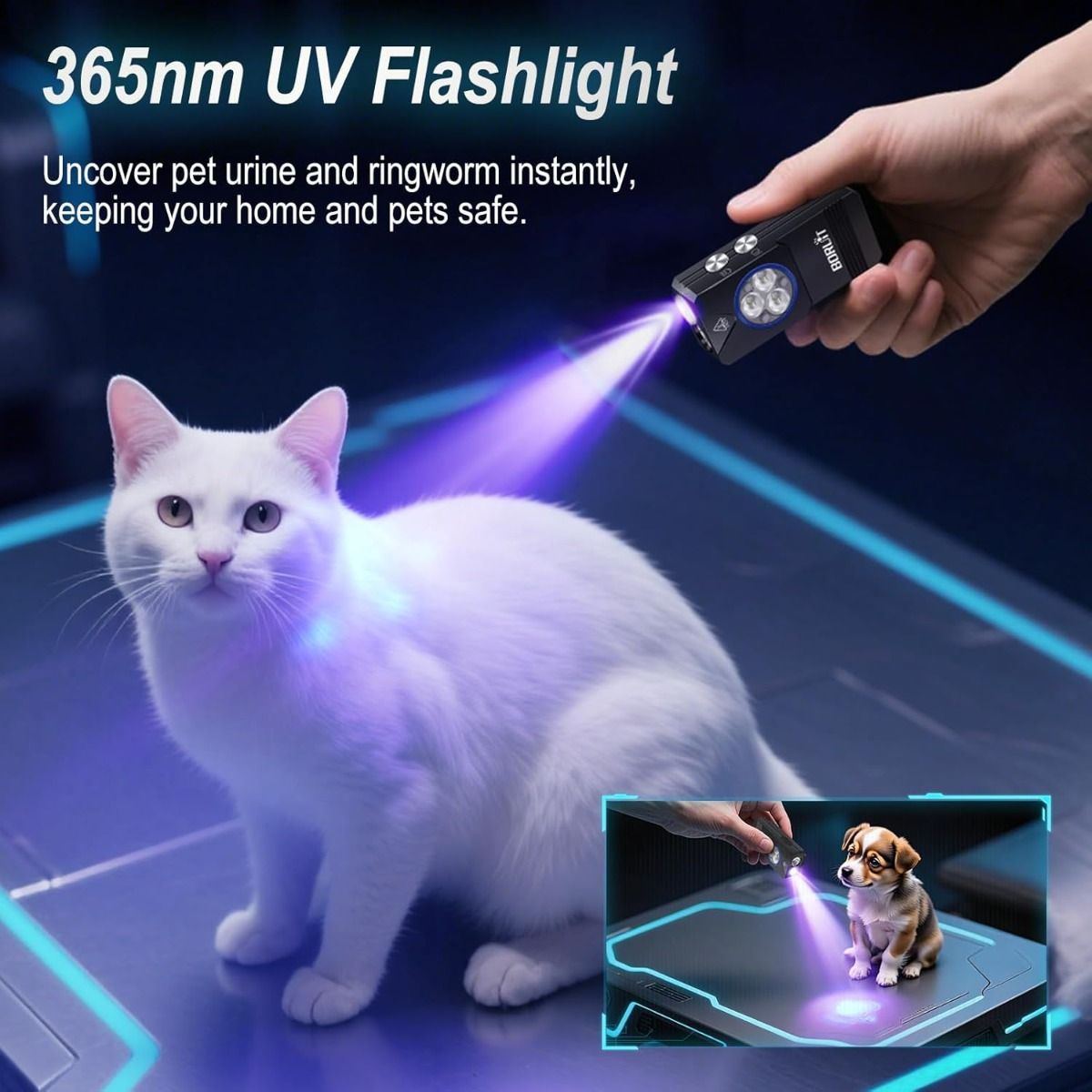 EV30 Mini svítilna 550lm | UV baterka 365nm | USB-C dobíjecí klíčenka pro EDC