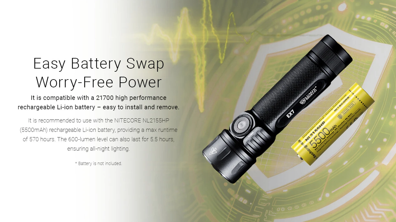 Nitecore EX7 6000 lumenů USB-C nabíjecí svítilna