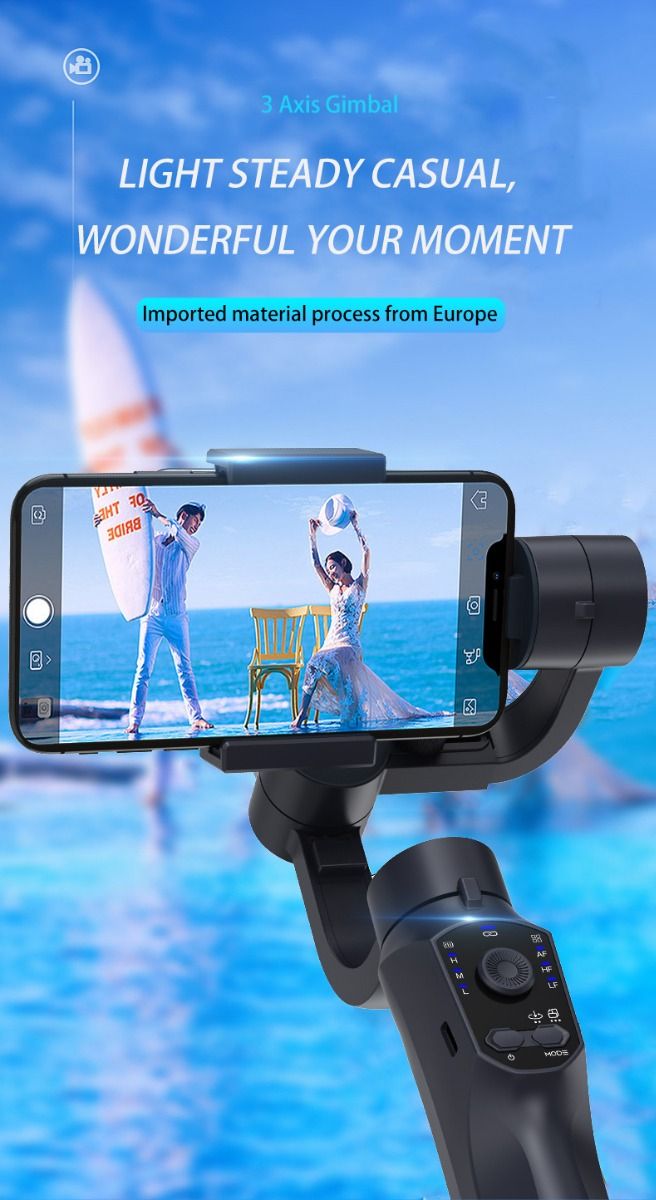 F10 Pro Stabilizátor: 3-osý Gimbal pro Telefon | Plynulá Videa s Android/iPhone | Snadné Natáčení Vlogů!
