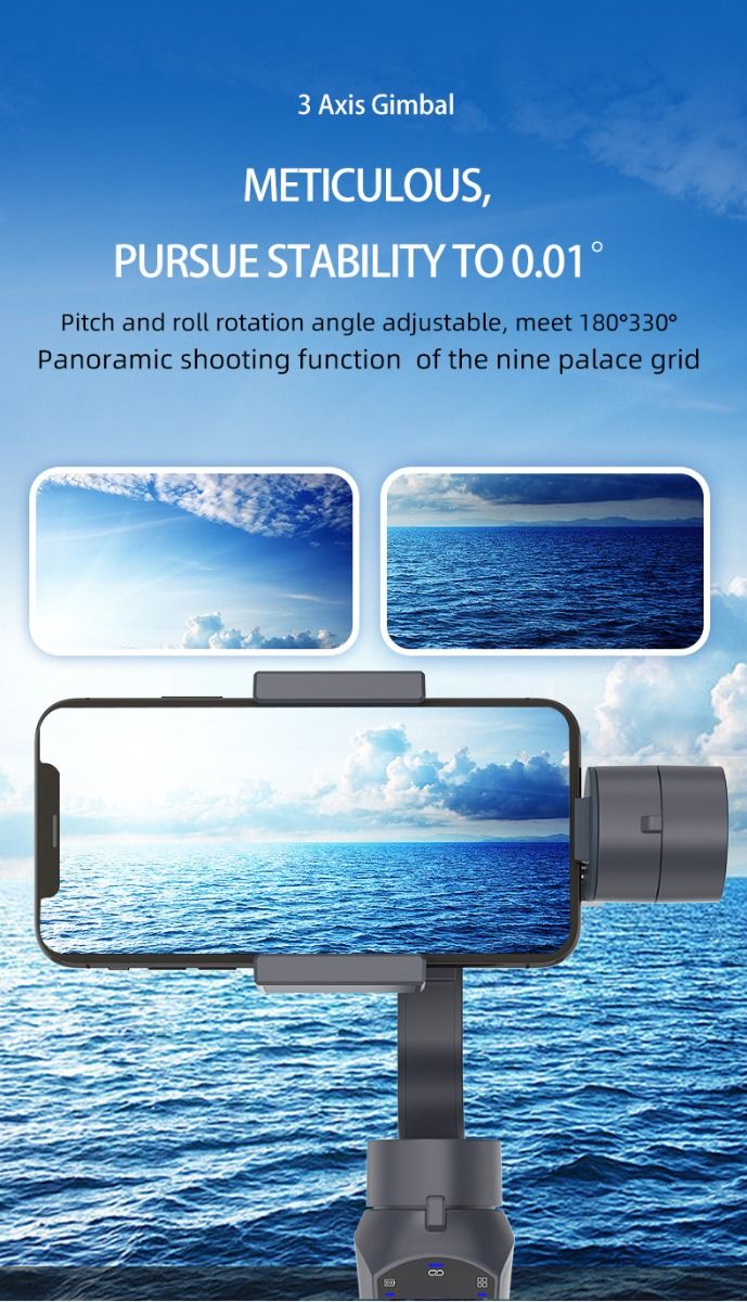 F10 Pro Stabilizátor: 3-osý Gimbal pro Telefon | Plynulá Videa s Android/iPhone | Snadné Natáčení Vlogů!