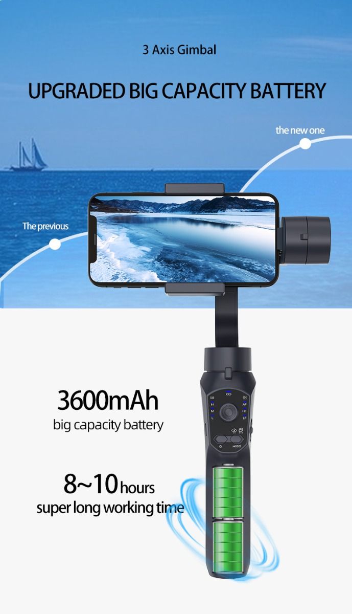 F10 Pro Stabilizátor: 3-osý Gimbal pro Telefon | Plynulá Videa s Android/iPhone | Snadné Natáčení Vlogů!