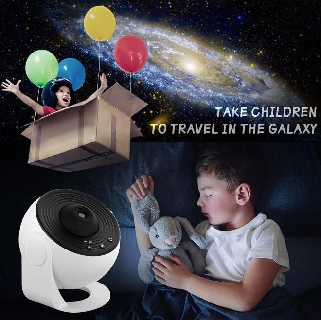 Noční světlo Galaxy Projector | 360° Otočná lampa | HD Projekce pro děti i dospělé | Magická atmosféra