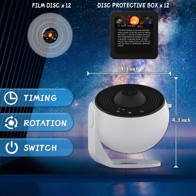 Noční světlo Galaxy Projector | 360° Otočná lampa | HD Projekce pro děti i dospělé | Magická atmosféra
