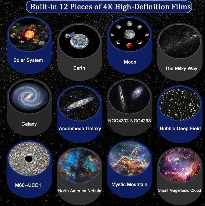 Noční světlo Galaxy Projector | 360° Otočná lampa | HD Projekce pro děti i dospělé | Magická atmosféra