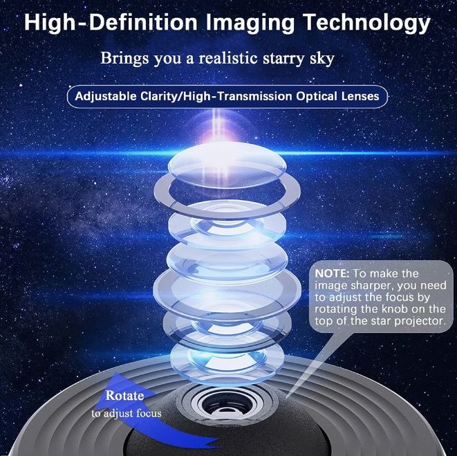 Noční světlo Galaxy Projector | 360° Otočná lampa | HD Projekce pro děti i dospělé | Magická atmosféra