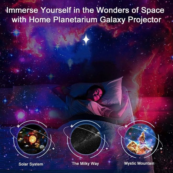 Noční světlo Galaxy Projector | 360° Otočná lampa | HD Projekce pro děti i dospělé | Magická atmosféra
