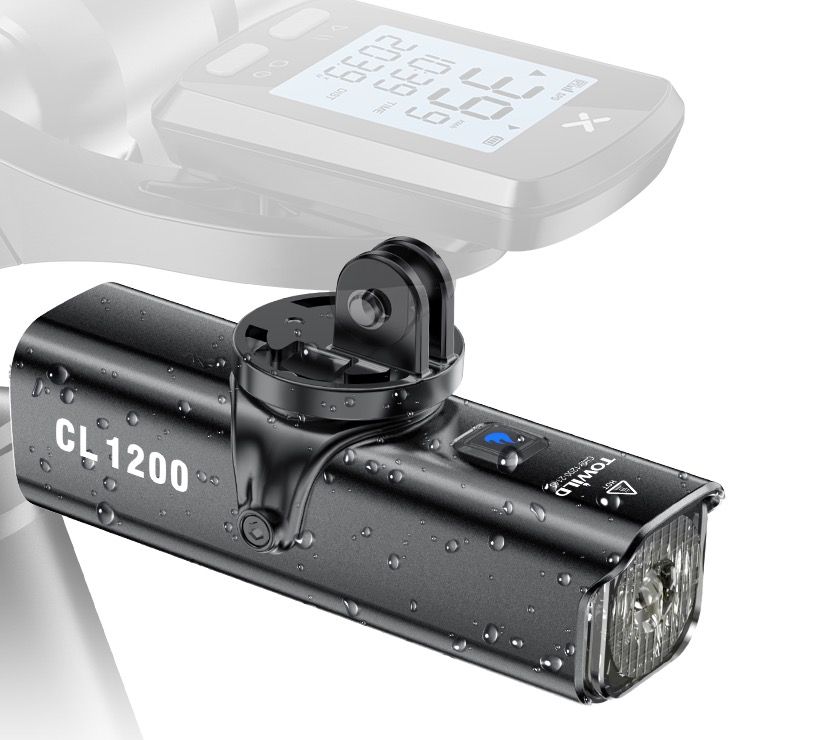 TOWILD CL1200 1200LM Cyklistické světlo USB nabíjecí přední lampa s bezdrátovým dálkovým ovládáním pro bezpečnost při noční cyklistice