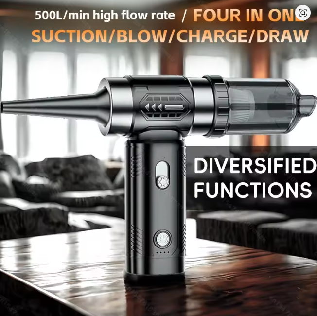 Handheld violent fan MegaFlow 50 Compressed Air Duster-100000RPM Super Power Electric Air Duster, 3-Gear Adjustable Mini Blower with Fast Charging