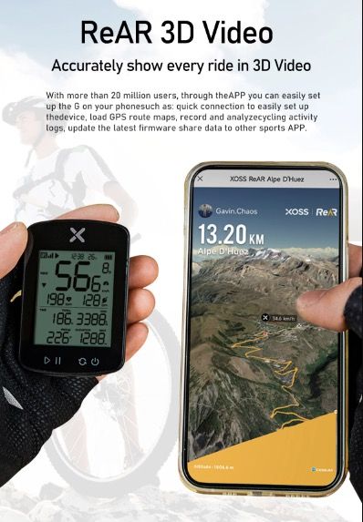 XOSS G+ G2 Cyklistický počítač GPS generace Bezdrátový měřič rychlosti a tracker s vlastním displejem a snímačem srdečního tepu
