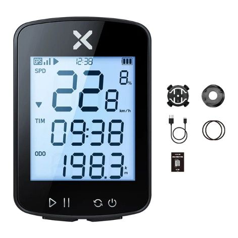 XOSS G+ G2 Cyklistický počítač GPS generace Bezdrátový měřič rychlosti a tracker s vlastním displejem a snímačem srdečního tepu