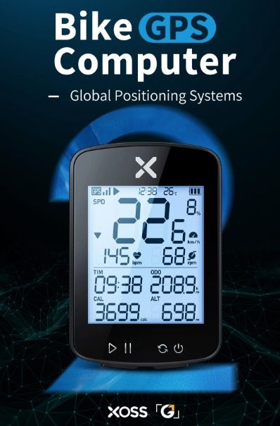 XOSS G+ G2 Cyklistický počítač GPS generace Bezdrátový měřič rychlosti a tracker s vlastním displejem a snímačem srdečního tepu